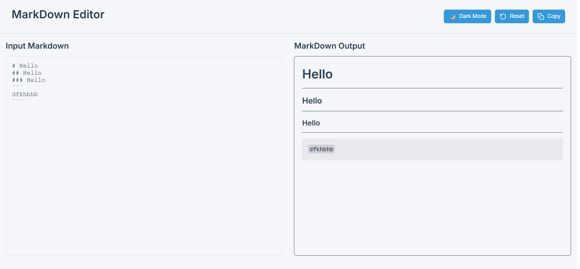 MarkDown Editor preview
